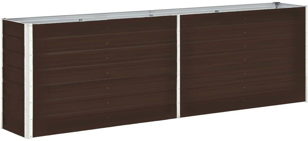 Jardineras elevadas vidaXL Raised garden bed galvanized steel 240x40x77cm brown