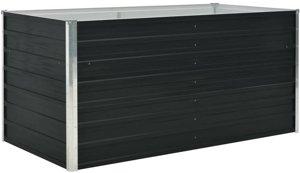 vidaXL Raised bed galvanized steel 160x80x77cm anthracite Jardineras elevadas